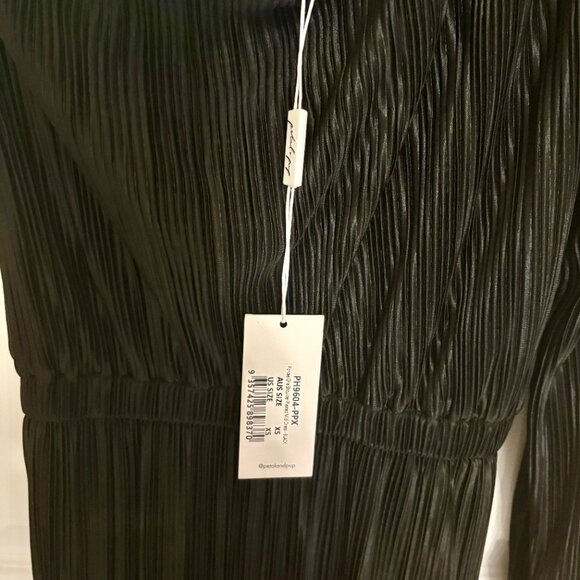 Petal & Pup One Shoulder Pleated Midi Dress - Black - X-Small - Picture 9 of 10